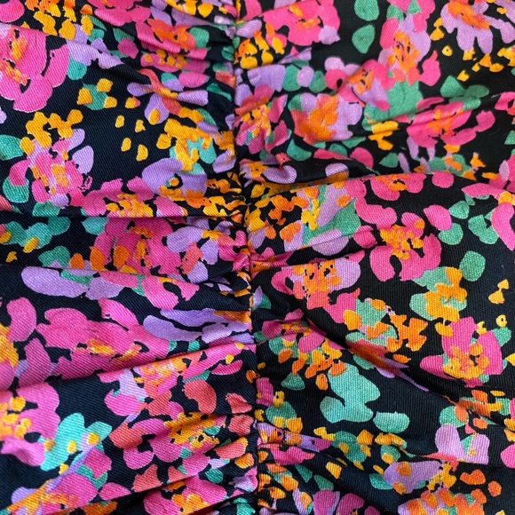 Zara Puff Sleeve Floral Long Sleeve Blouse - Picture 2 of 6